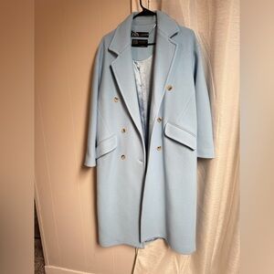 Zara Women's Sky Blue Trench Coat